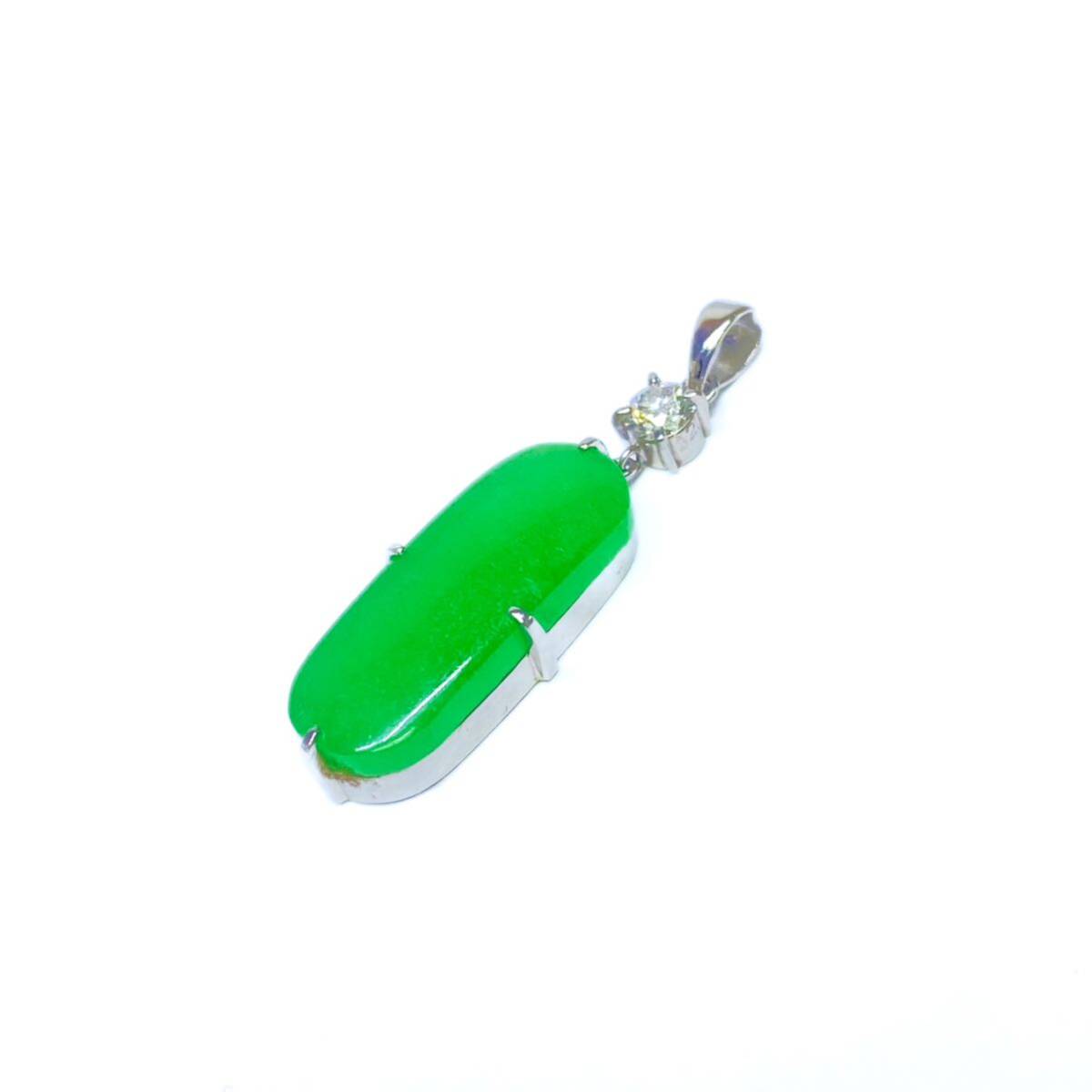 ! Pt900.. jade pendant top gross weight approximately 4.2g platinum stamp equipped accessory jewelry necklace top charm 