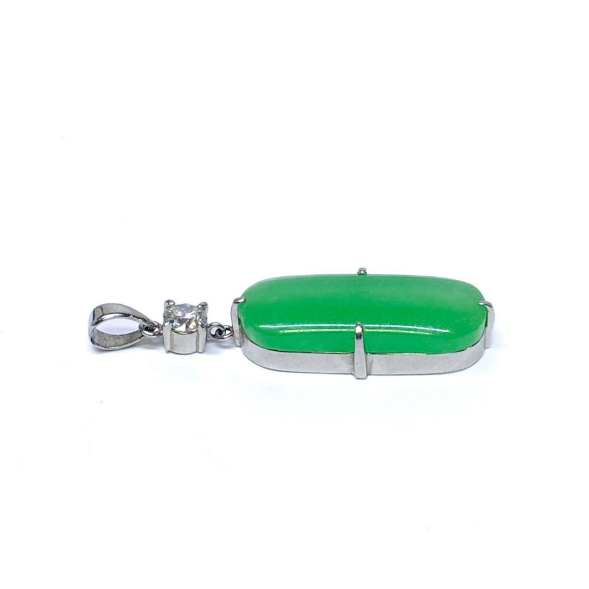 ! Pt900.. jade pendant top gross weight approximately 4.2g platinum stamp equipped accessory jewelry necklace top charm 