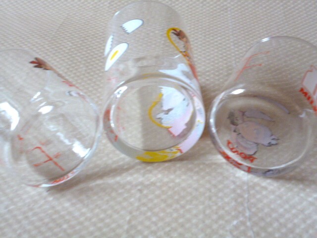 不二家 ペコちゃん peko ガラス製 目盛り付き 計量グラス ３個 コップ グラス タンブラー_画像4