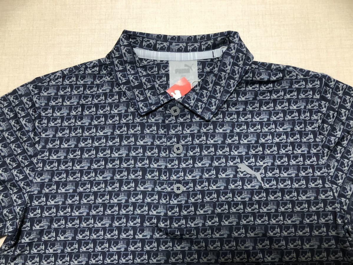 送料無料◆新品◆PUMA GOLF カート柄 半袖ポロシャツ◆(S)◆533168-02◆プーマ ゴルフ_画像2