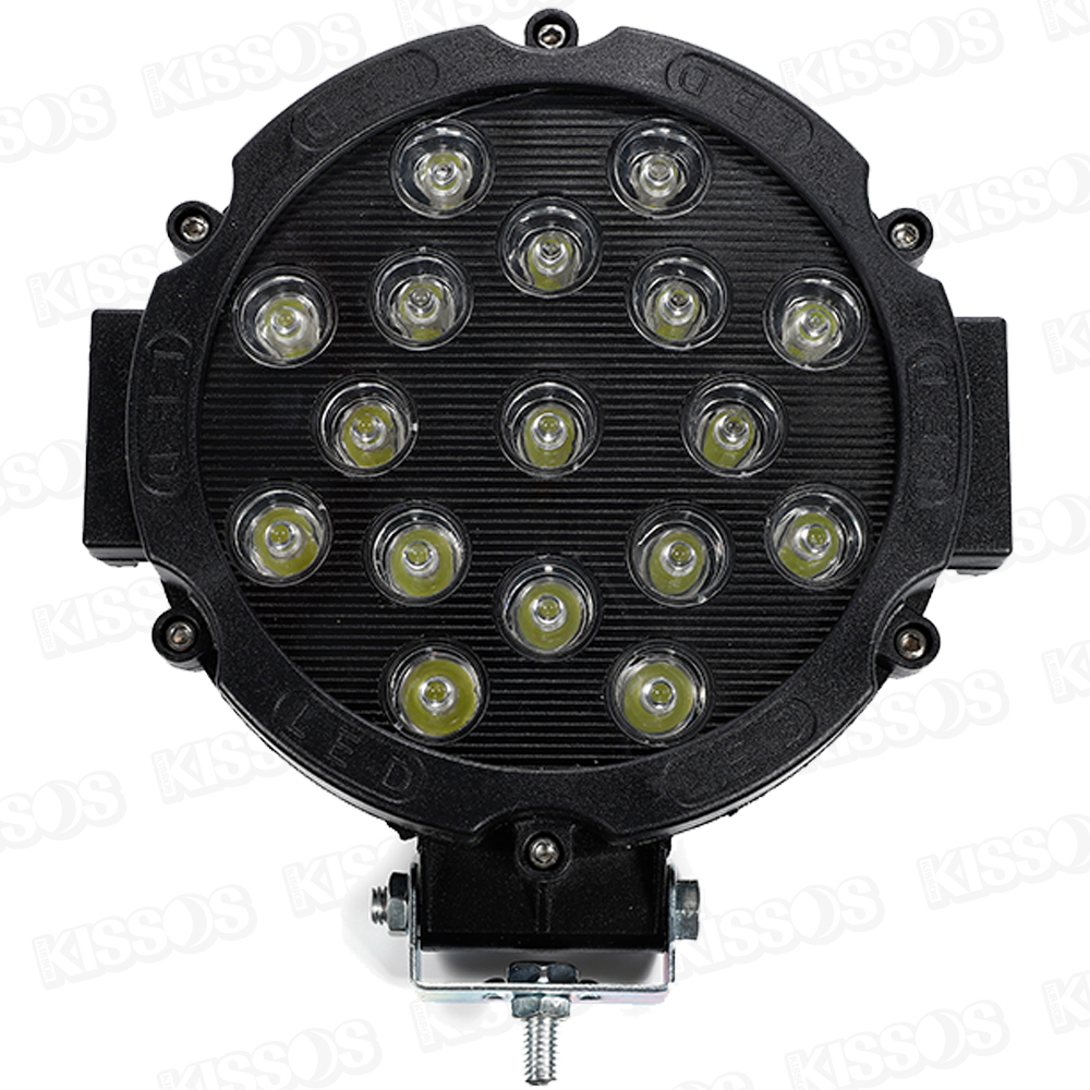 LED ワークライト 作業灯 51W 補助灯 前照灯 フォグランプ 12V 24V 汎用 2個セット (ブラック)_画像1