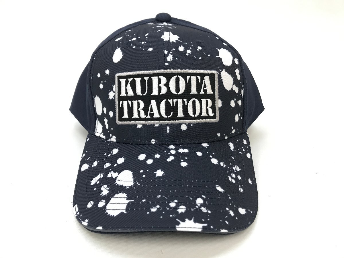 未使用品 KUBOTA クボタ トラクター 帽子 キャップ ペンキ柄 ネイビー オレンジ 2点セット ② Y05-06-A★_画像2