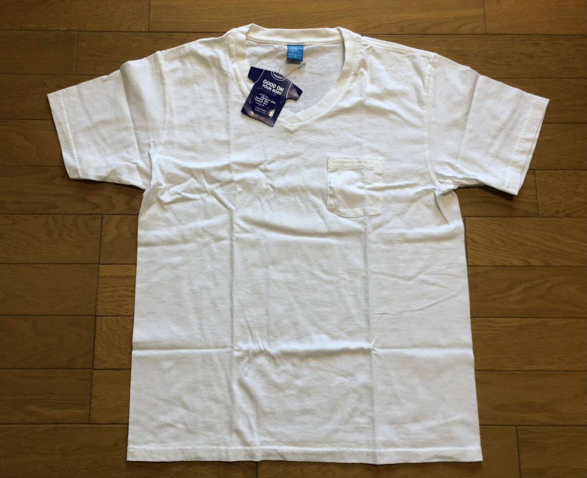 GOOD ON 新品未使用品　白 V ポケットTシャツ MADE IN USA Good on_画像2