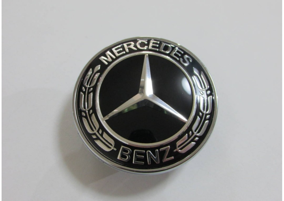Mercedes Benz メルセデス ベンツ ボンネット バッチ エンブレム ブラック 56mm_画像1