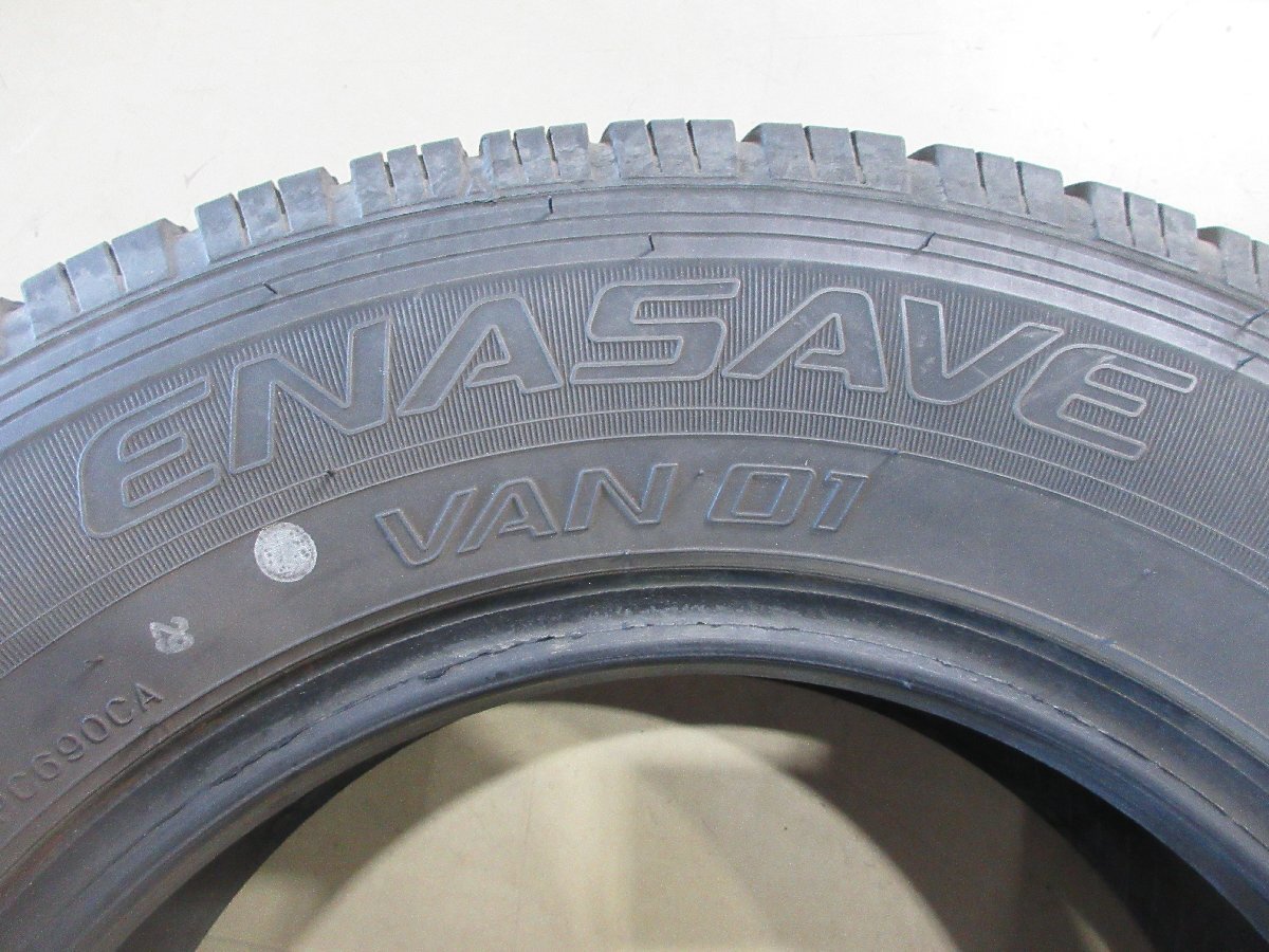 改 (R06/05/14) ■13インチ タイヤ / ダンロップ ENASAVE VAN01 / 165R13 6PR LT / 2本 / 2021年製造 / 中古 / ※説明文必読_画像3