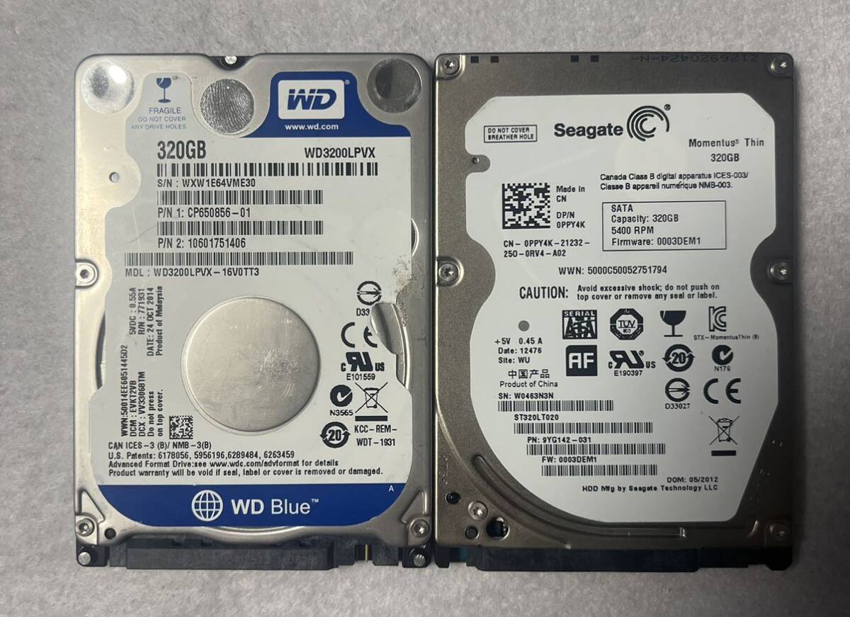 WD Seagate HDD 320GB 2枚セット_画像1