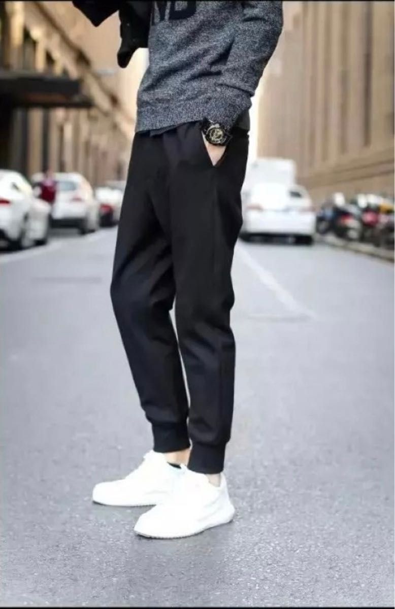 ジョガーパンツ　メンズ　ブラック　黒　ユニセックス　薄手　カジュアル