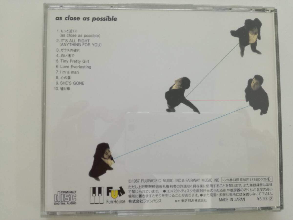 オフコース / as close as possible / 株式会社ファンハウス / 32FD-1054 / CD_画像3