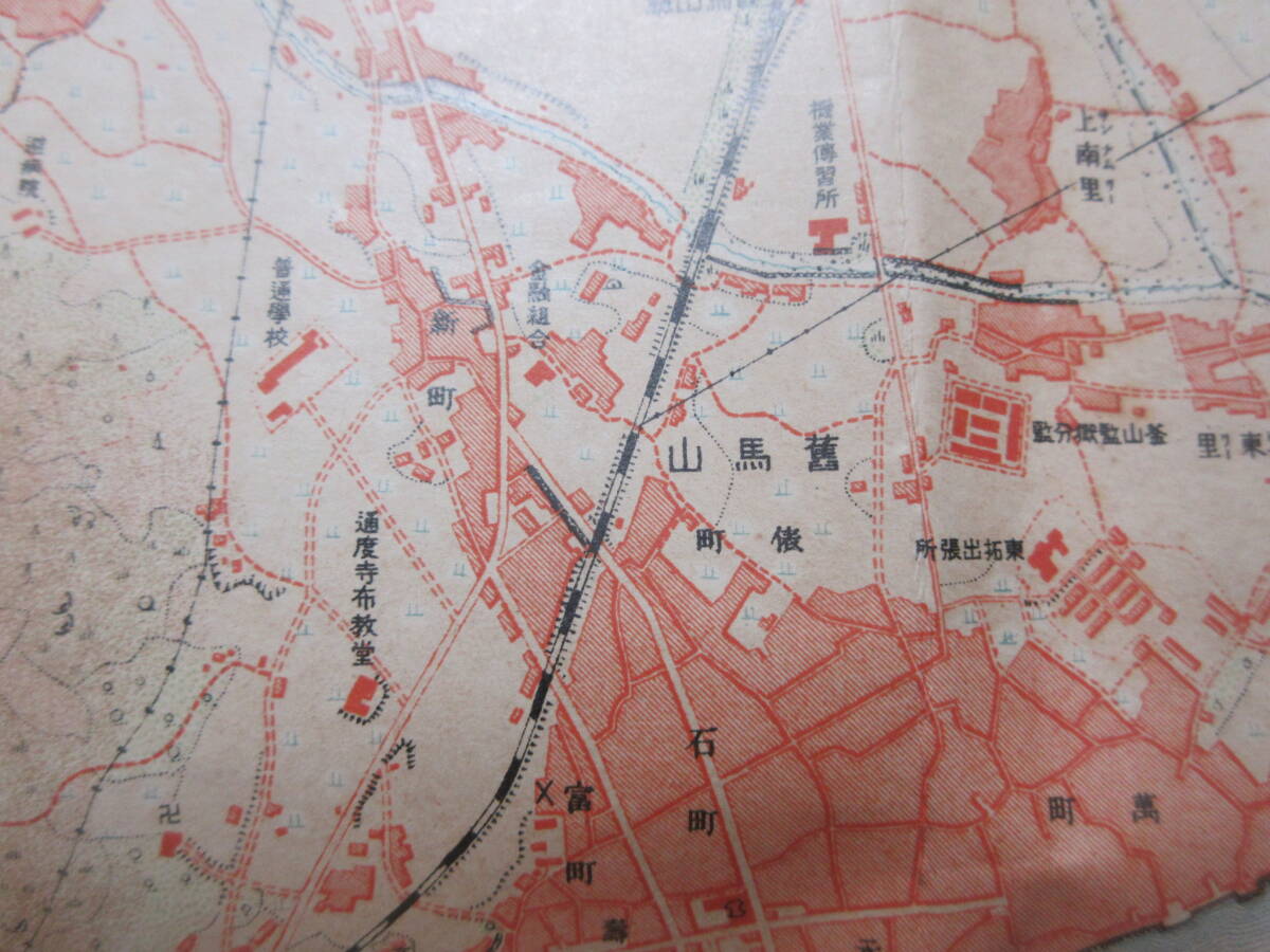 7)戦前　朝鮮　古地図『馬山　１/１０，０００　地形図　朝鮮総督府陸地測量部　大正６年　約５７×６６ｃｍ』_画像6