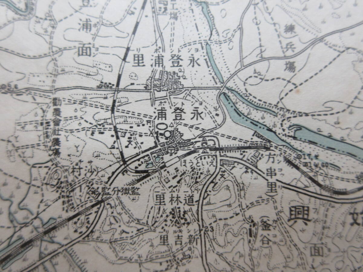 40)戦前　朝鮮　古地図『京城　１/５０，０００　地形図　朝鮮総督府陸地測量部　大正７年　約５８×４６ｃｍ』_画像8