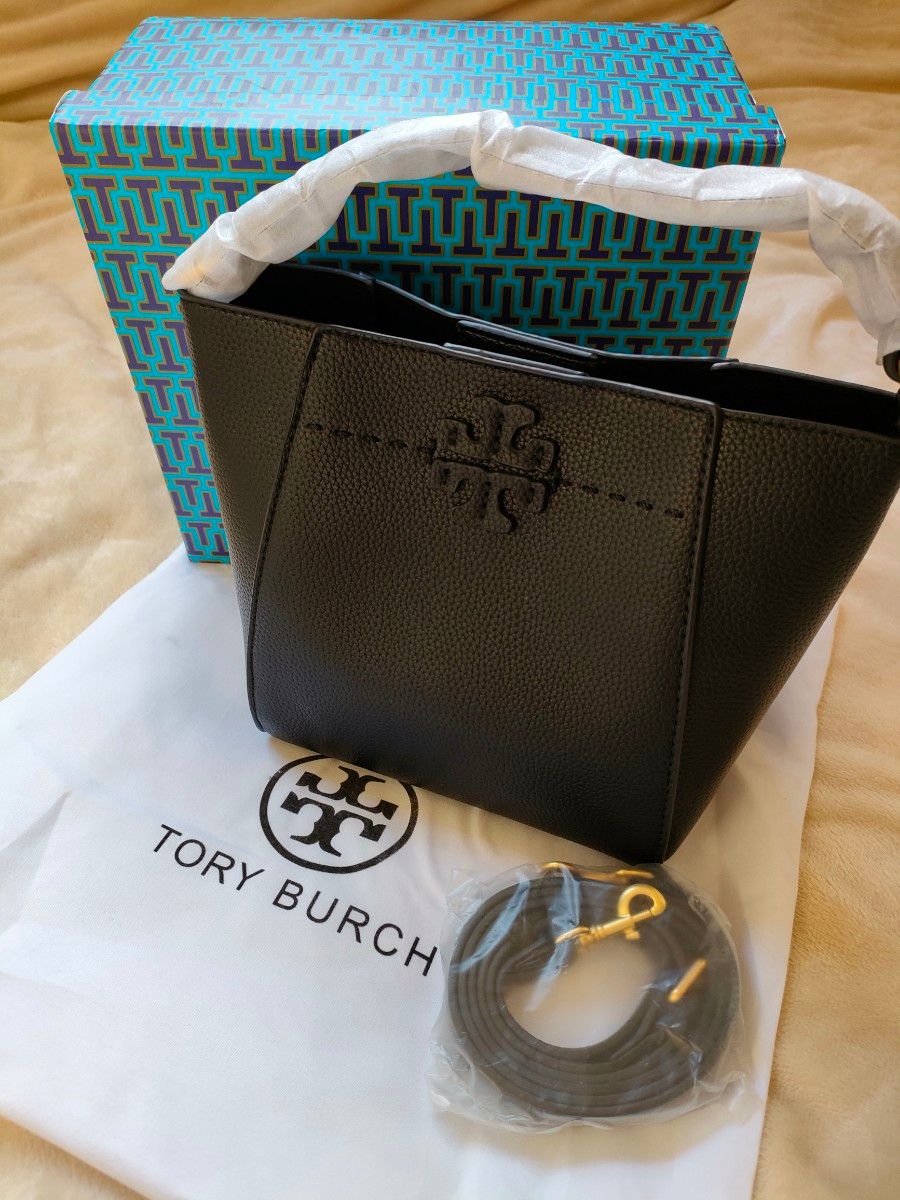 【未使用品】TORY BURCH マックグロースモール 2way バケットバッグ ブラック