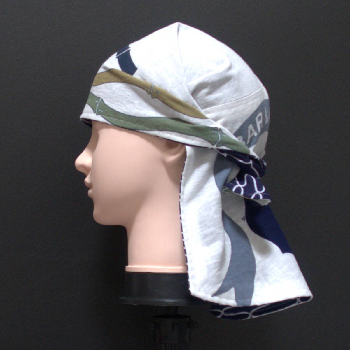  sendai .... bandana cap reversible 1 point thing hand made cooking hat outdoor kitchen garden BARBER hand ... hand ..K008