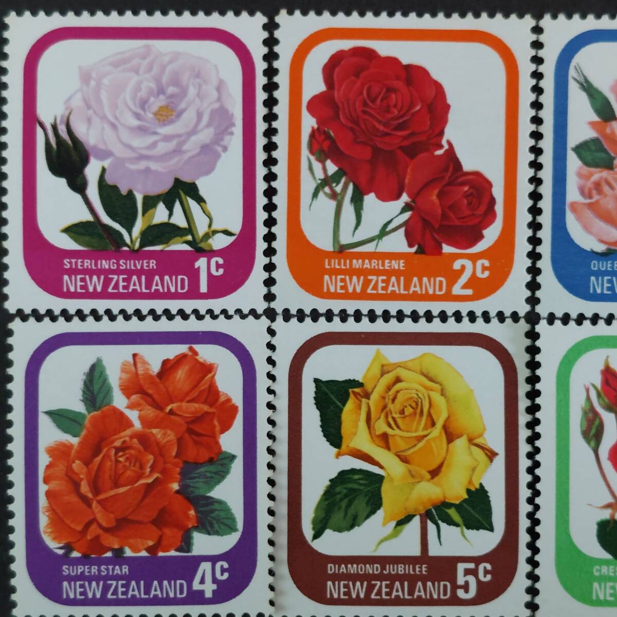 J553　ニュージーランド切手「薔薇切手9種完」1975年発行　未使用_画像2