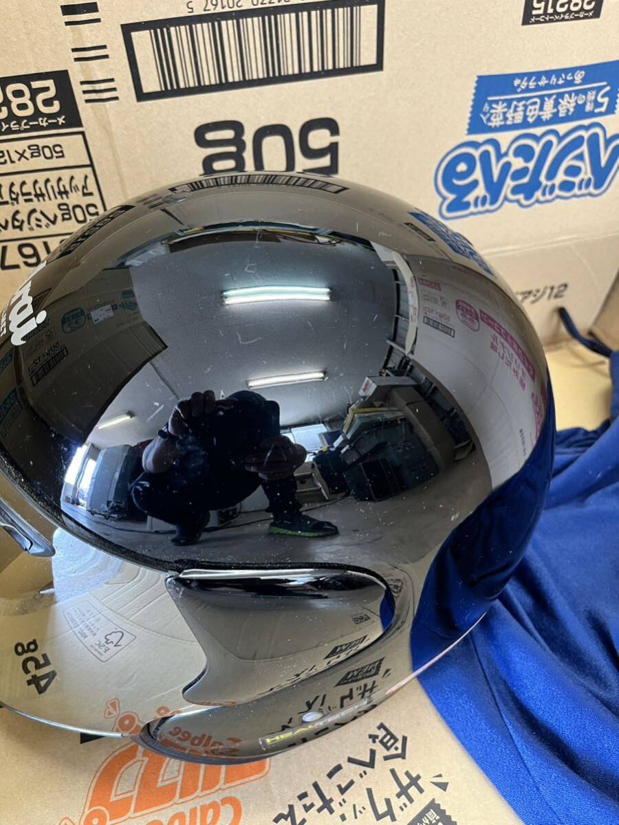 1000円スタート Arai アライ HELMET ヘルメット M2005 61cm 62cm 現状品 ヘルメット ブラック オートバイ ジェットヘルメット SNELL_画像3