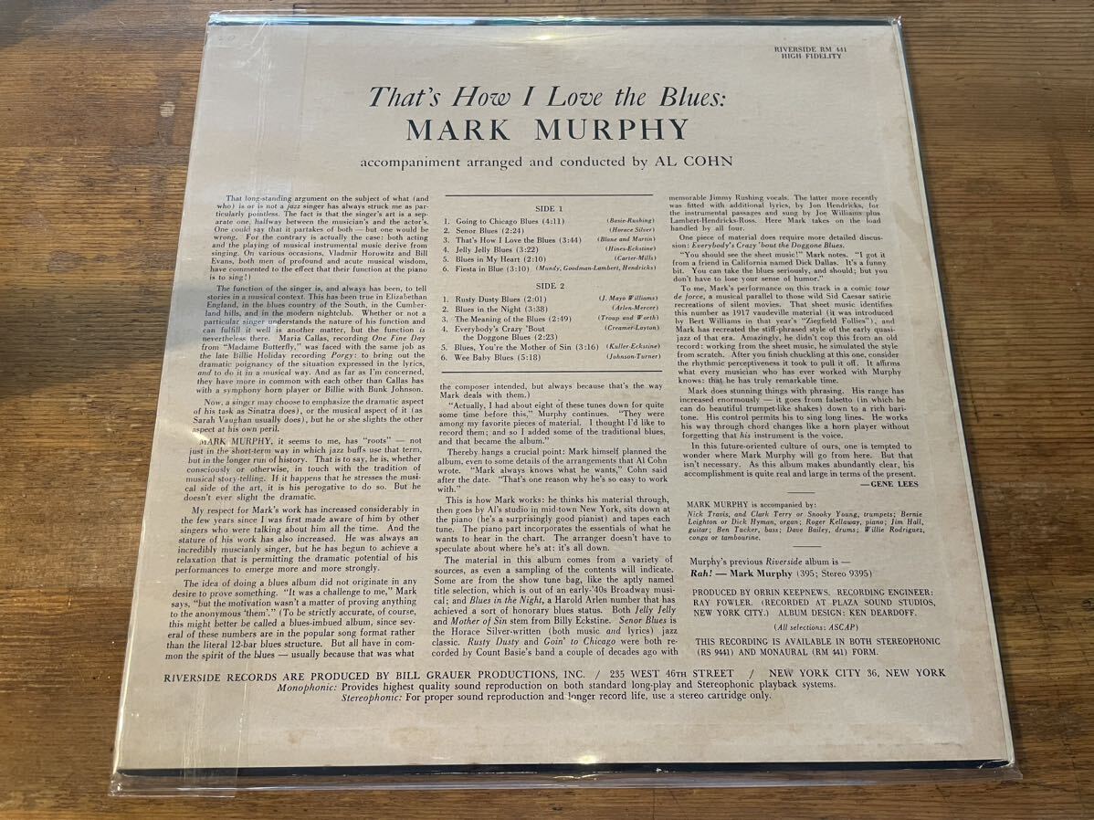 MARK MURPHY THAT'S HOW I LOVE THE BLUES! LP US ORIGINAL PRESS!!_画像2