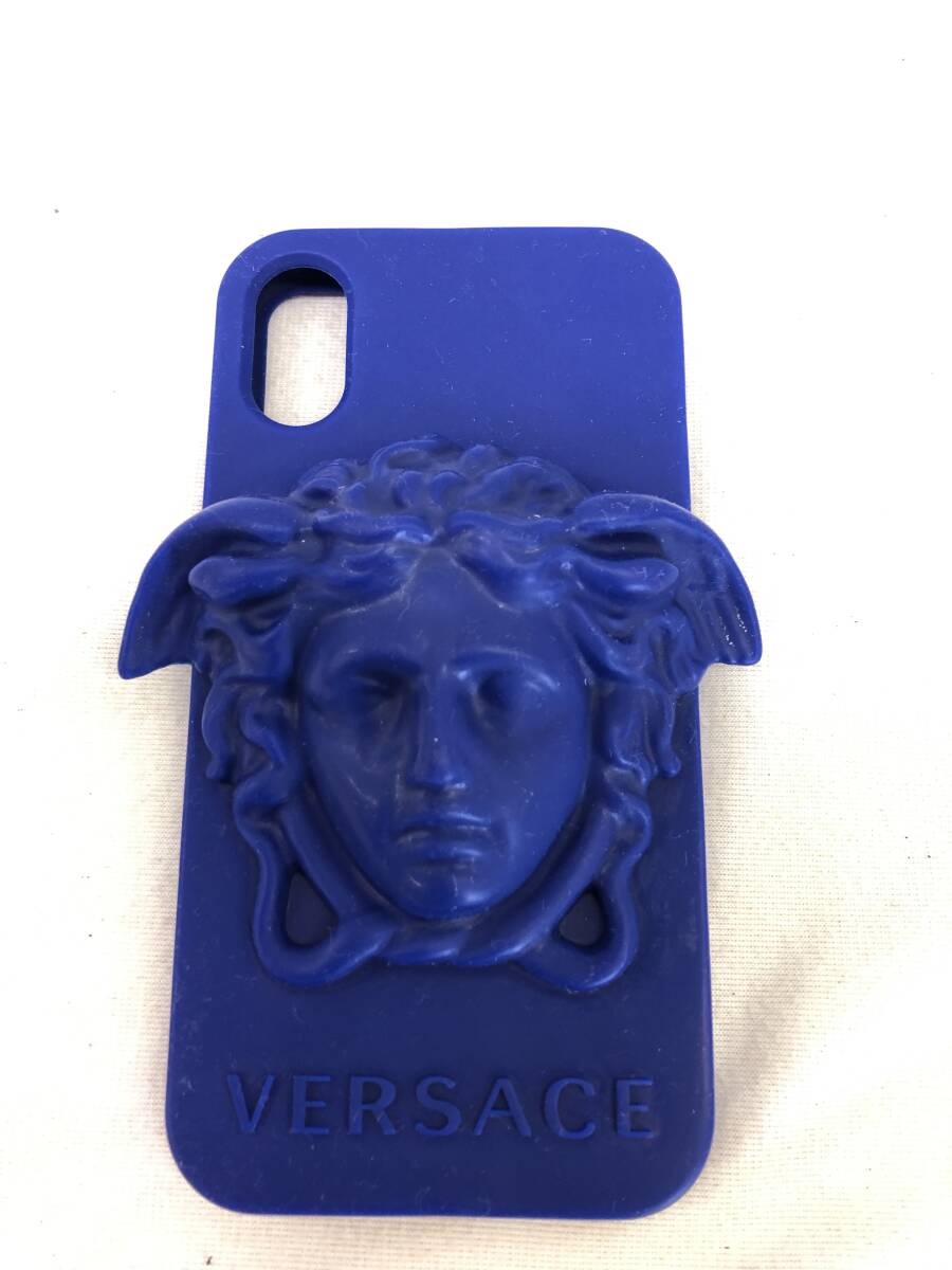 **[USED]VERSACE Versace mete.-sa Raver iPhoneX correspondence iPhonr case smartphone case blue size 60