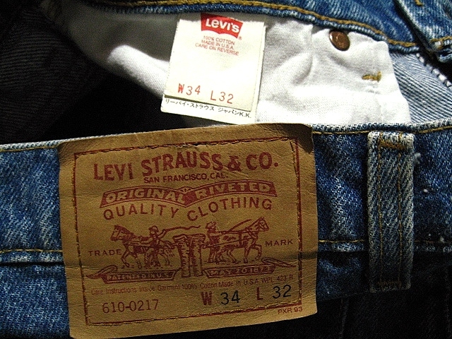 米国製 610-0217 w34 (84x80位) アメリカ製 Levi’s リーバイス USA 1993年 11月製 平成 レトロ スリム_画像3