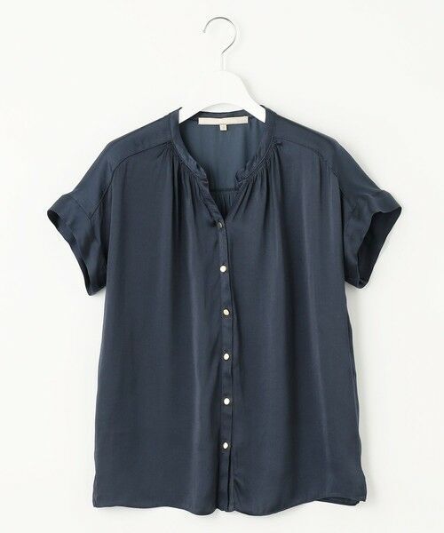  новый товар 38*9 номер * Area Free * темно синий свободно * атлас блуза ** обычная цена 1.3 десять тысяч иен * дешевый быстрое решение 