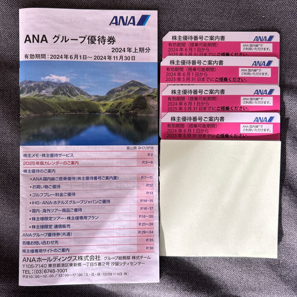 ☆最新☆送料無料☆ANA 株主優待券　グループ優待券　4枚_画像1