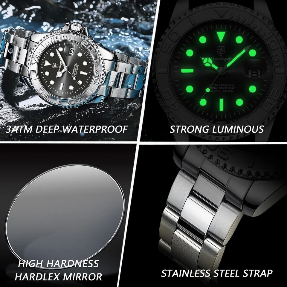 新品 未使用 腕時計 ステンレス メンズ 特別価格 発光 アナログ 防水 耐衝撃 クォーツ 発光 エレガント ビジネス 高級感 e2570_画像7