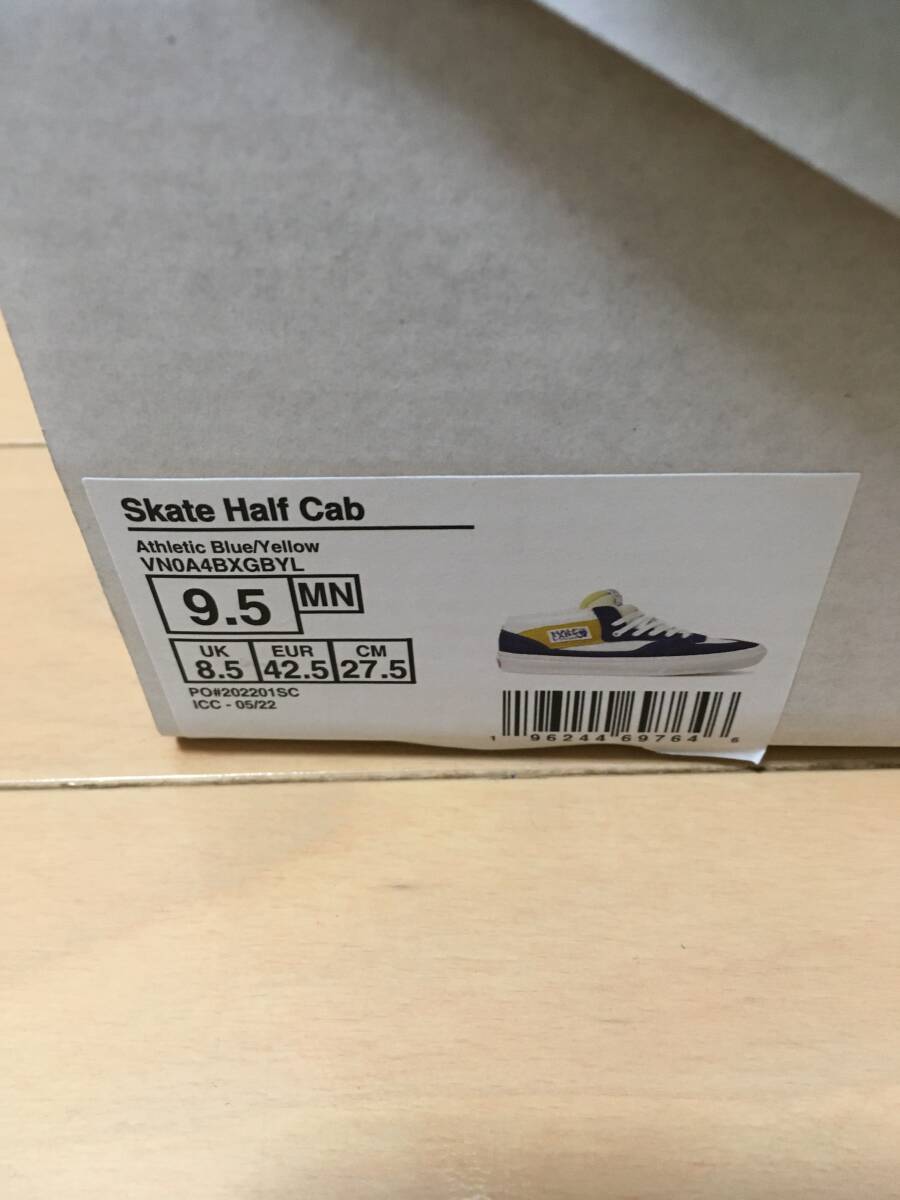 VANS SKATE HALF CAB US9.5 27.5cm バンズ スケート ハーフキャブ ブルー イエロー ホワイト スニーカー シューズ 靴_画像4