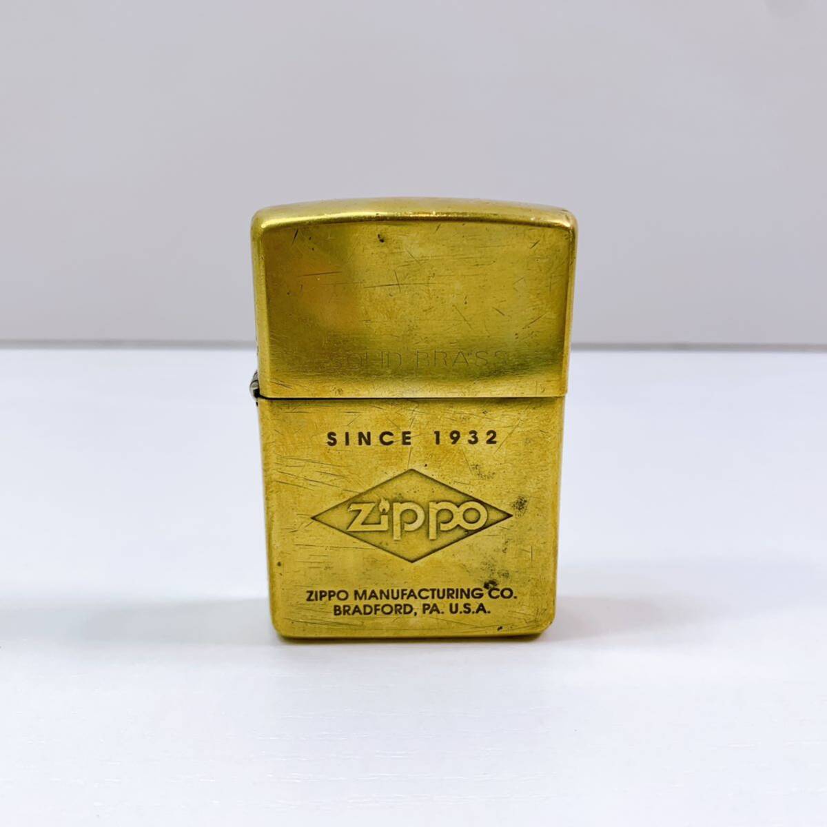141【中古】ZIPPO XⅢ SINCE 1932 ジッポ ゴールドカラー BRADFORD.PA MADE IN U.S.A 喫煙具 オイルライター 動作未確認 現状品_画像1