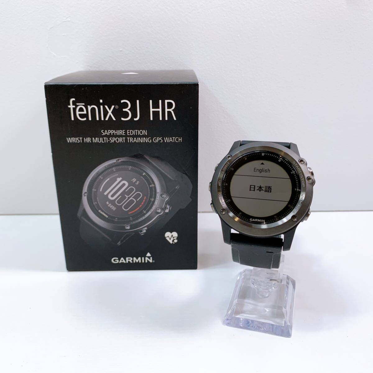 177[ б/у ]GARMIN fenix 3J Sapphire HR смарт-часы Garmin Phoenix коробка инструкция с зарядным устройством . электризация подтверждено есть перевод текущее состояние товар 