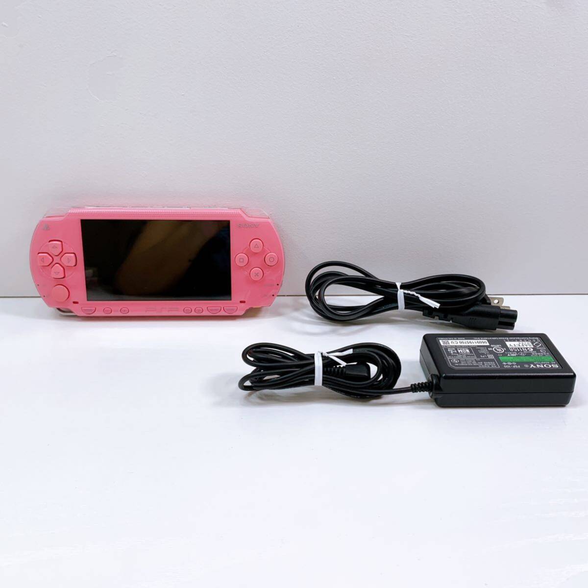 180【中古】SONY PlayStation Portable 本体 PSP-1000 ピンク プレイステーションポータブル バッテリーなし 動作確認 初期化済み 現状品_画像1