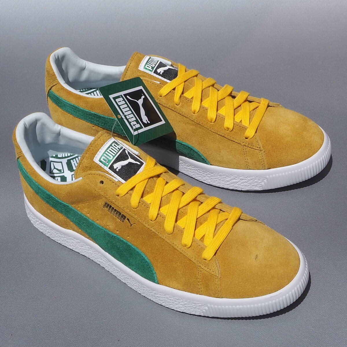 デッド!! 新品 US 8.5 / 26.5cm 限定 日本製 PUMA SUEDE VTG MIJ RETRO スエード 黄x緑 made in japan ビンテージ クライド_画像1