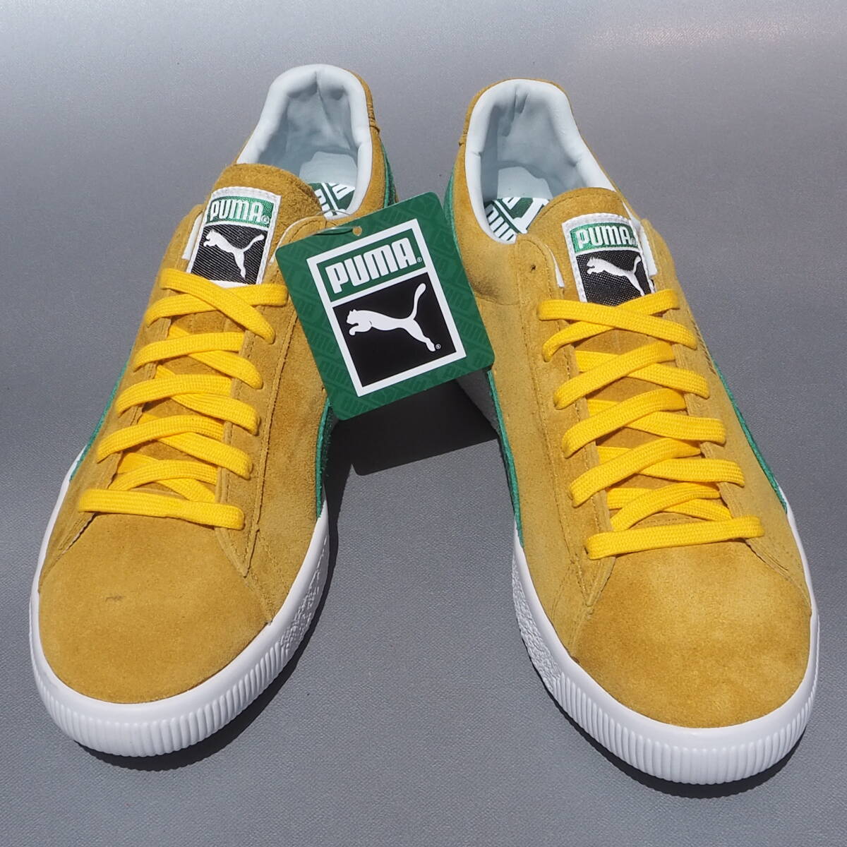 デッド!! 新品 US 8.5 / 26.5cm 限定 日本製 PUMA SUEDE VTG MIJ RETRO スエード 黄x緑 made in japan ビンテージ クライド_画像3