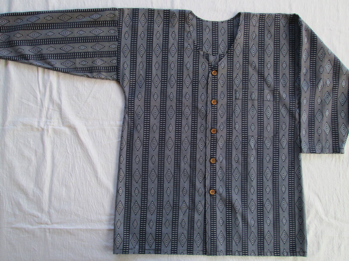 No.17{ hand made }dabo shirt * common carp . shirt yukata. remake / L size 