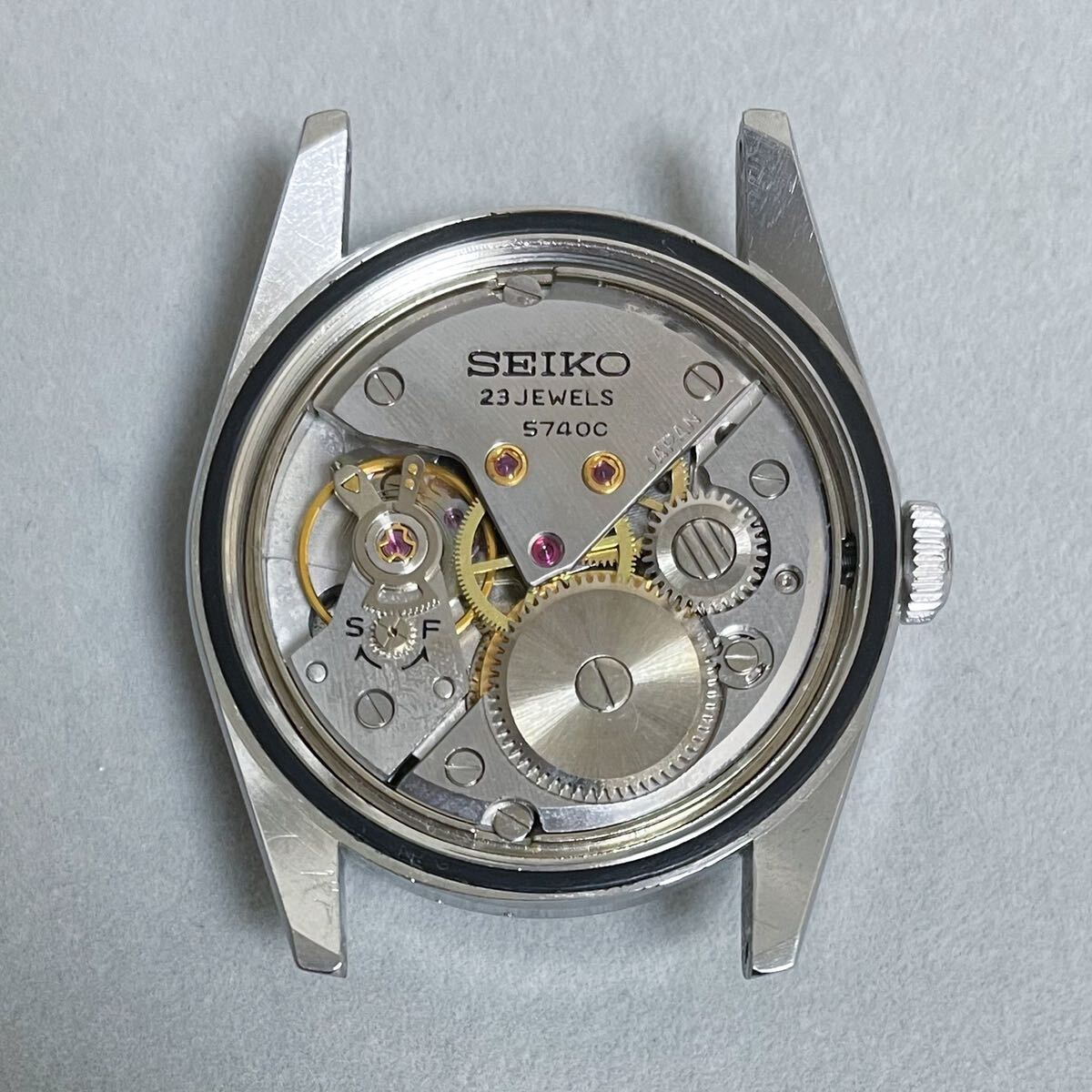 セイコー ロードマーベル 36000 SS ステンレス 全数字 アラビア プレス文字盤 絹目 稼働品 SEIKO LORD MARVEL 諏訪精工舎 5740-8000 5740C_画像2