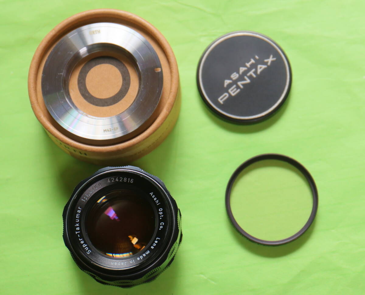 ASAHI PENTAX ペンタックス Super-Takumar/50mm/F1.4 Canon EFマウントアダプター付き_画像1