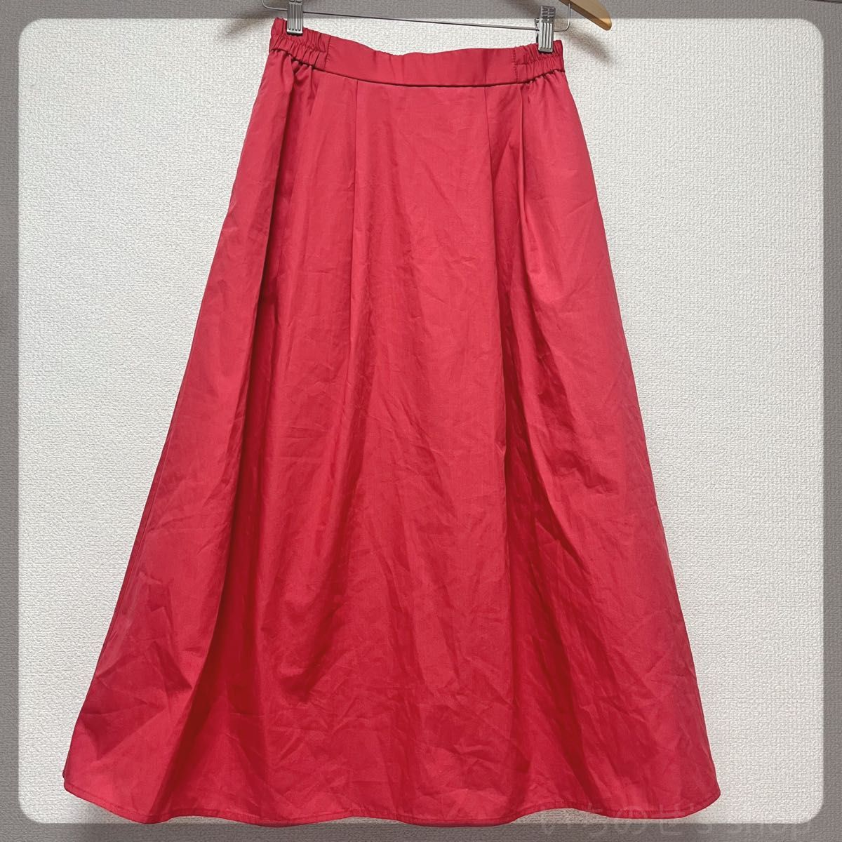 ジーユー gu タックフレアミディスカート フレアスカート スカート ピンク Mサイズ