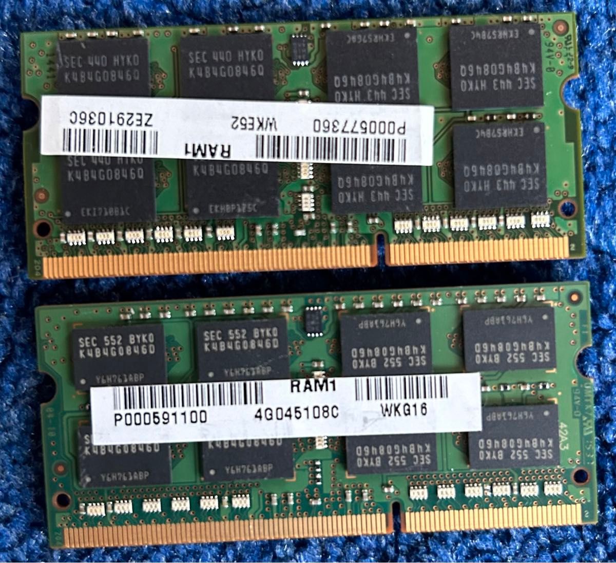 SAMSUNG ノートPC用 メモリ8GBx2枚　合計16GB 2Rx8  PC3L-12800S 中古動作品