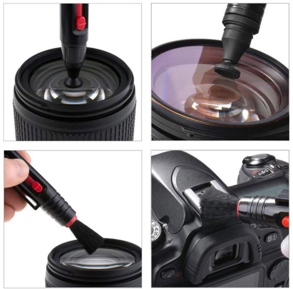 カメラクリーニングキット、エアブロワー、レンズクロス，ペンブラシ、センサー用クリーニングツール 6-in-1