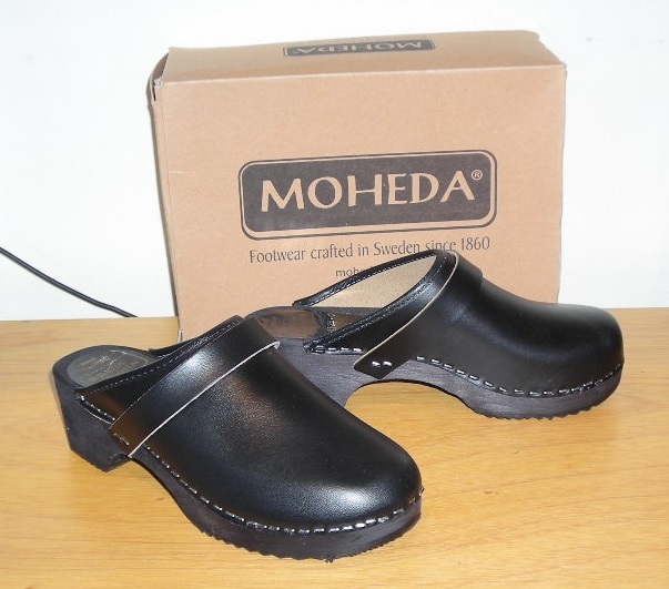 新品☆スエーデン製MOHEDAの本革製サンダル☆黒★24.5cm
