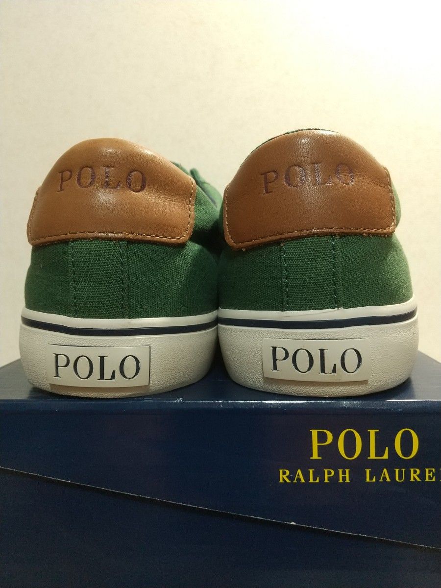 ★ラルフローレン★爽やかグリーンのキャンバススニーカー 新品 POLO RALPH LAUREN(ポロ ラルフ ローレン) メンズ