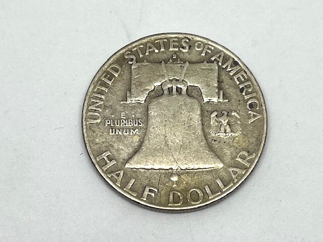 アメリカ 1954年 フランクリン ハーフダラー 1/2ドル 銀貨 シルバー900 12.5ｇ SG10.3 硬貨 _画像2