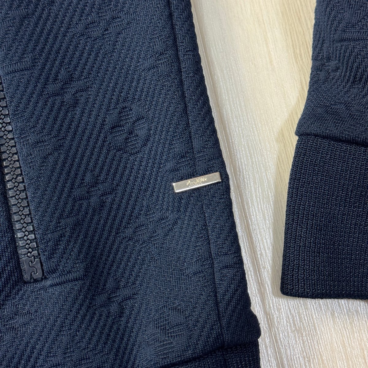  не использовался средний /XL соответствует * Louis Vuitton /LOUIS VUITTON 3D монограмма общий рисунок to Lux -tsu джерси жакет блузон печать Zip мужской темно-синий 