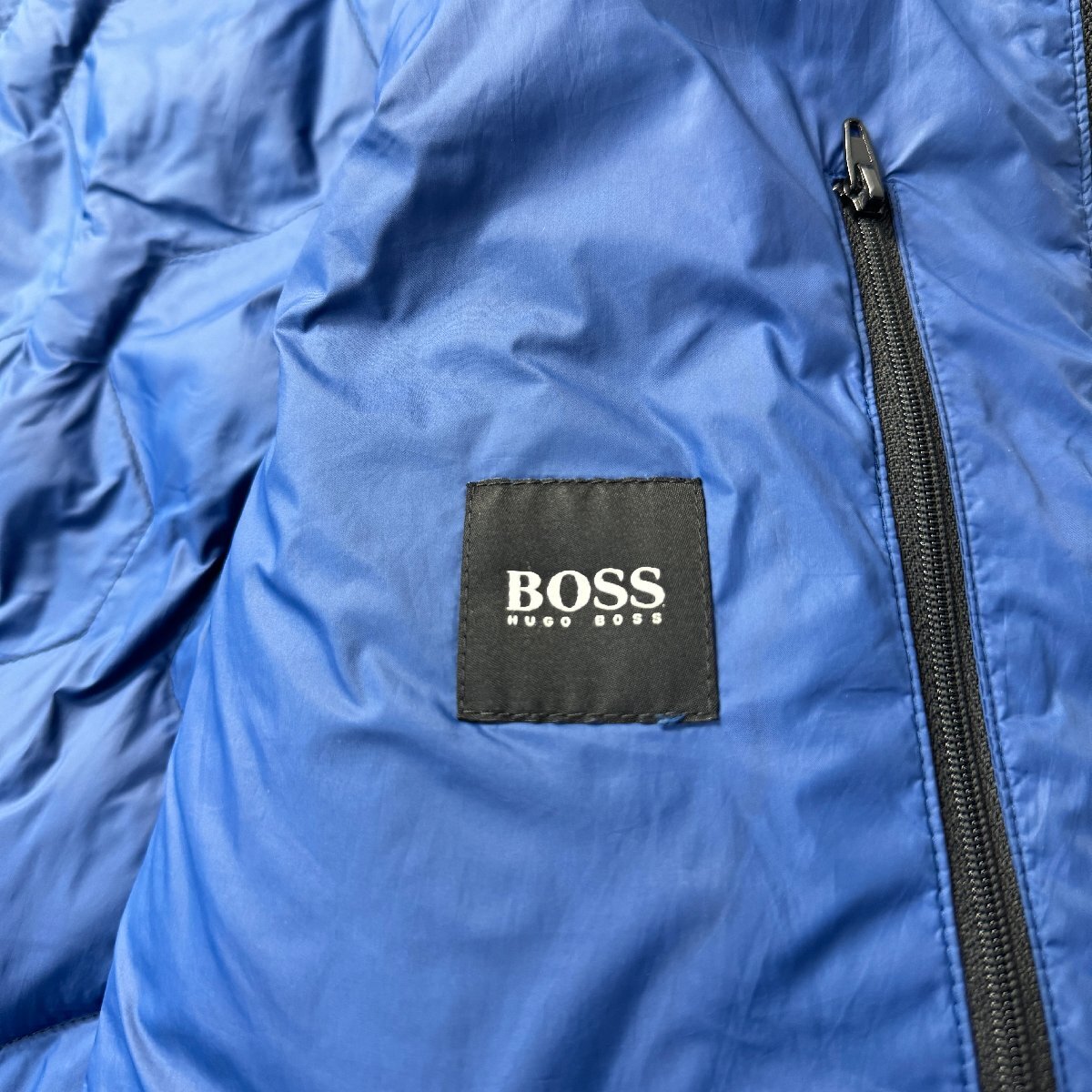  rare size /54 XXL corresponding * Hugo Boss /HUGO BOSS sleeve Logo Raver plate pa DIN g jacket f-teto light down cotton inside men's black 