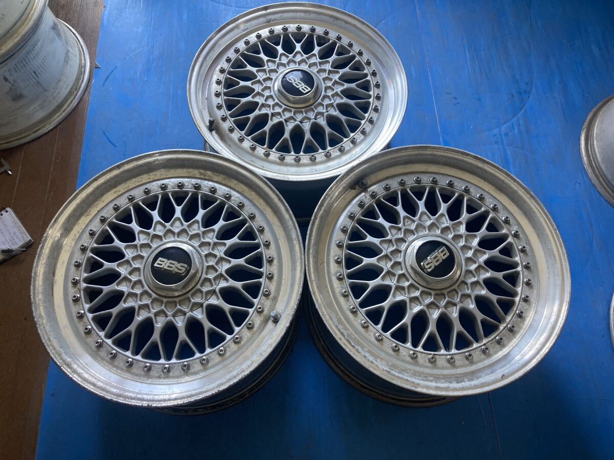 BBS 旧車 17インチ8J/1本-9J/2本/OFF43/40/PCD114.3-5H/ハブ58mmキズ汚れあり歪みありクラックありません3本アルミホイール_画像1