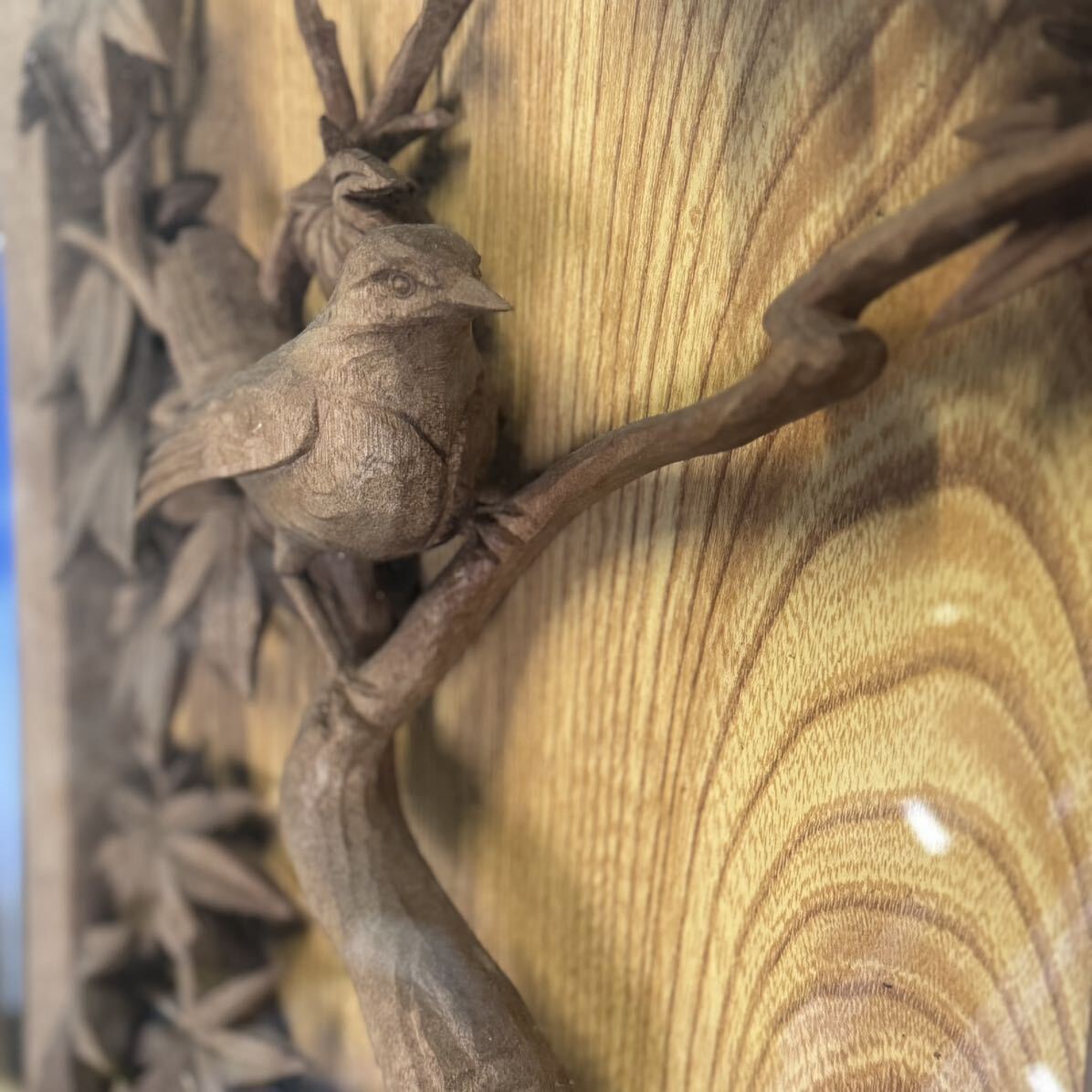  frame ( interior antique fine art handicraft retro antique bird maple handmade )[H79]