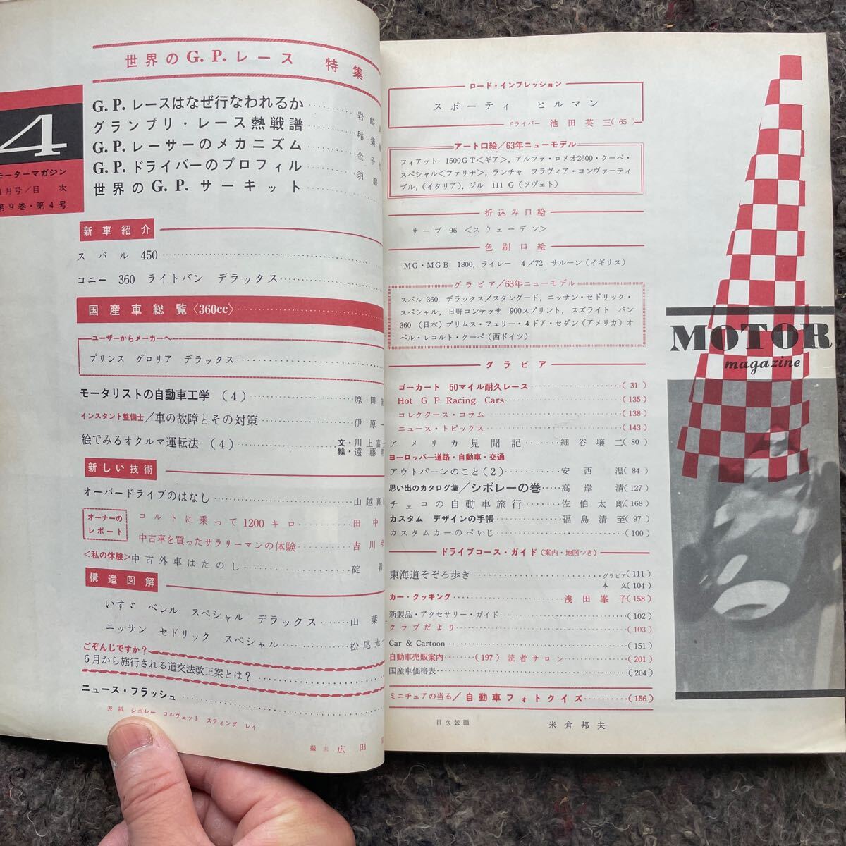 モーターマガジン MOTOR MAGAZINE 1963 4月　アメ車 コルベット ネコポス発送 古書 _画像3