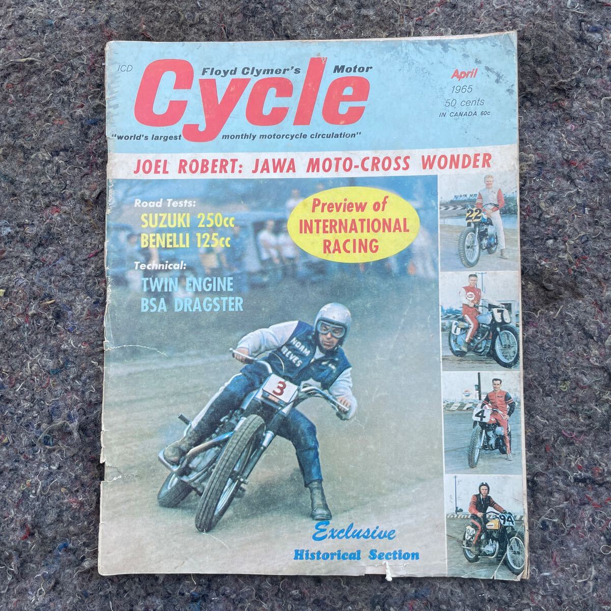 cycle 1965年 4月サイクル クライマー ダート ビンテージ BSA Norton BENELLI triumph SUZUKI洋書 古書 雑誌 ネコポス発送_画像1