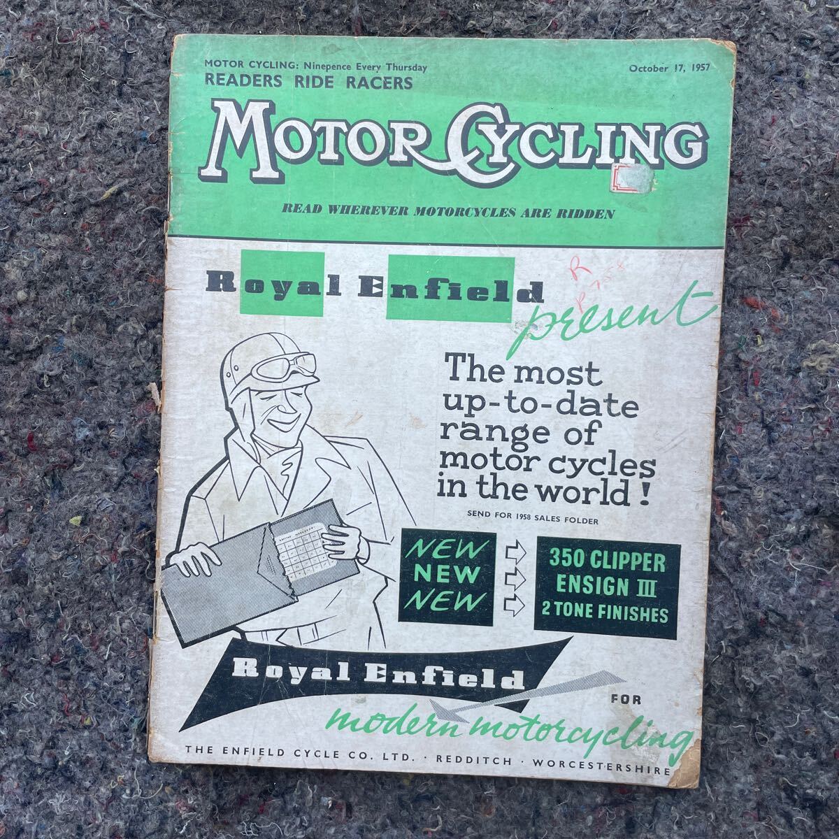 Motor cycling モーターサイクリング 洋書 1957.10 BSA triumph Norton 等 ネコポス発送_画像1