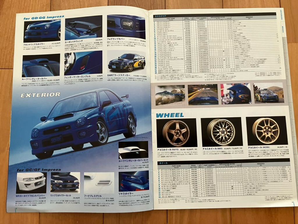  Subaru Impreza для STI спорт каталог 2002.1~ STI SPORT PARTS CATALOGUE2002.1~