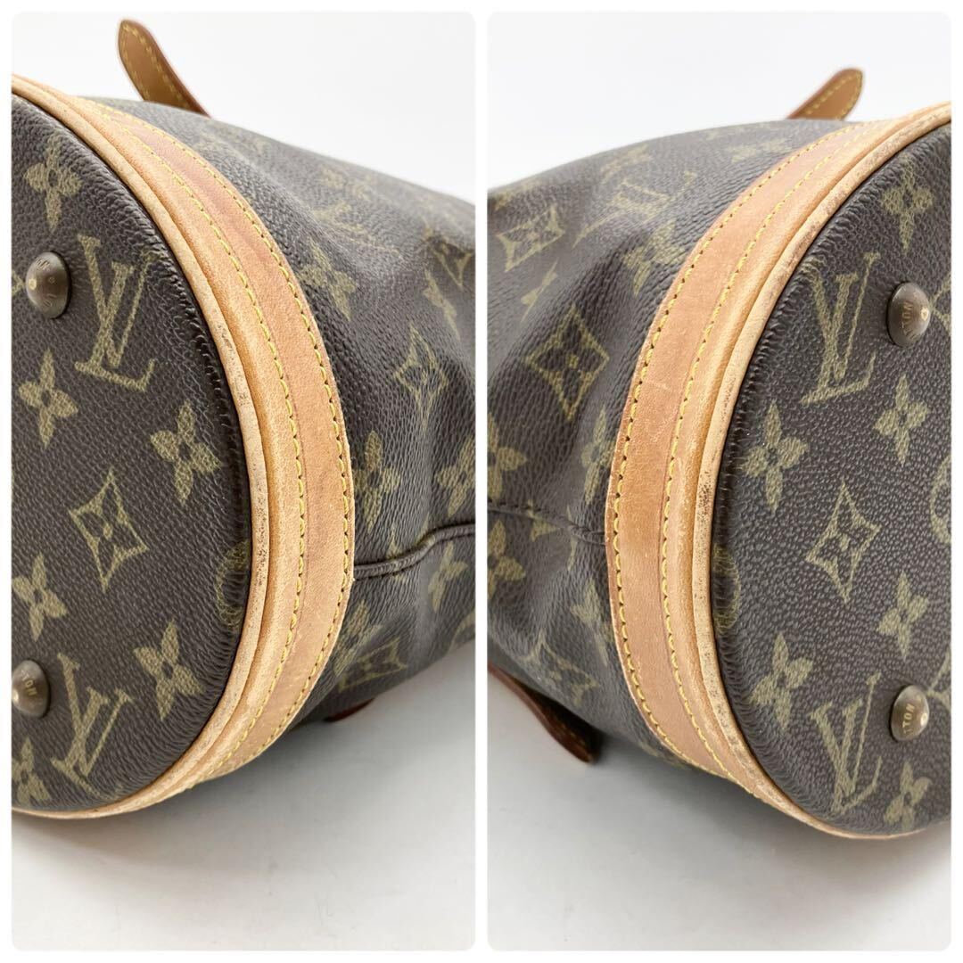 【良品】 LOUIS VUITTON ルイヴィトン モノグラム バケットPM トートバッグ ポーチ付き 肩掛け バケツ型 ショルダー ハンド バック カバン_画像7