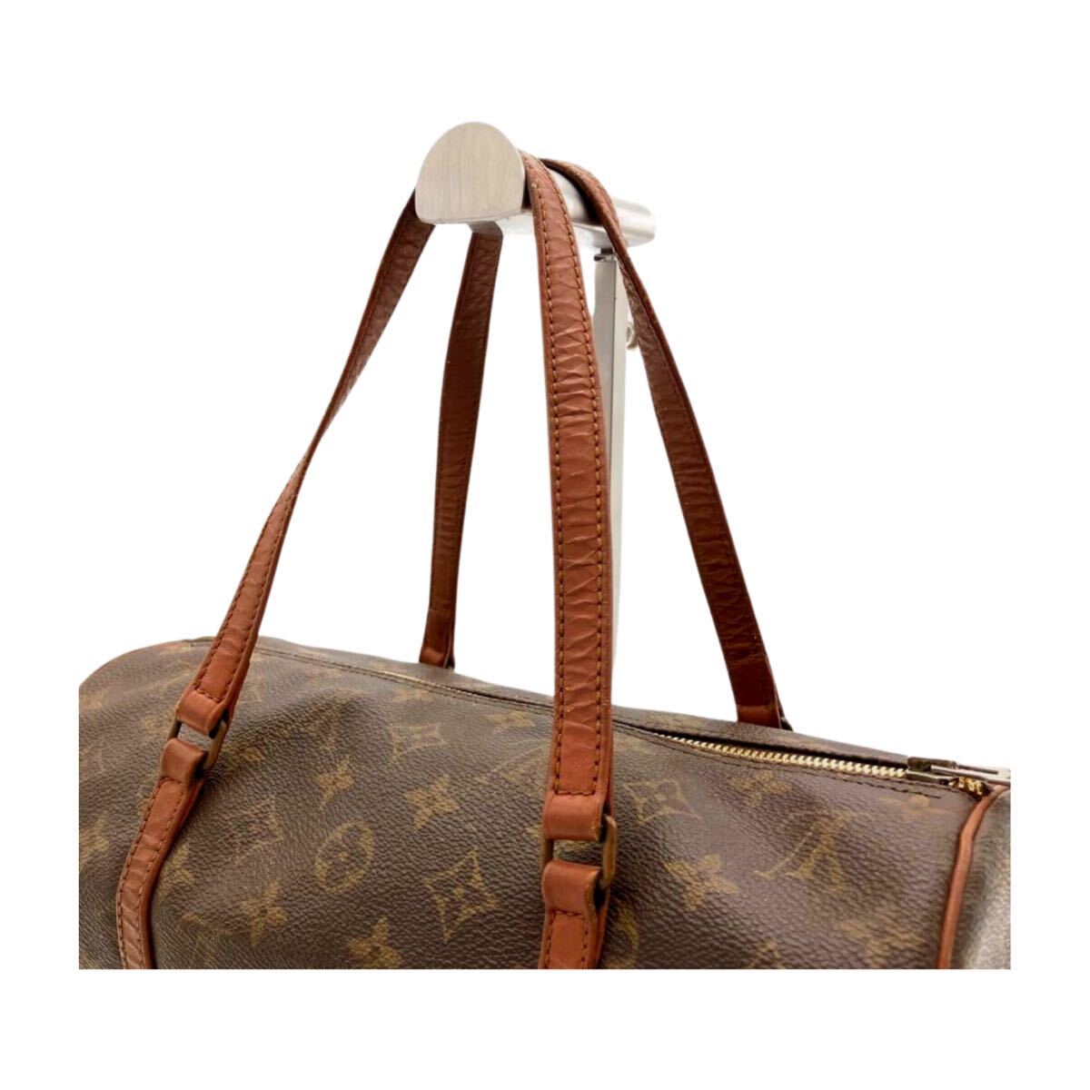 鑑定済み● 美品 LOUIS VUITTON ルイヴィトン モノグラム パピヨン30 親子 ハンドバッグ 筒型 ミニボストン ポーチ付き バック レディース_画像7