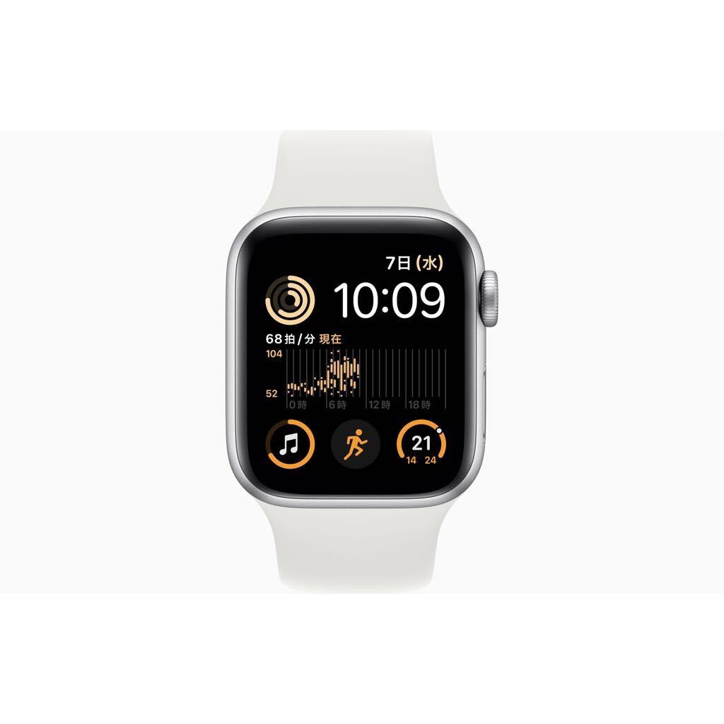 Apple Watch SE GPS＋Cellularモデル 44mmシルバーアルミニウムケースとホワイトスポーツバンド レギュラー MNQ23J/Aの画像2